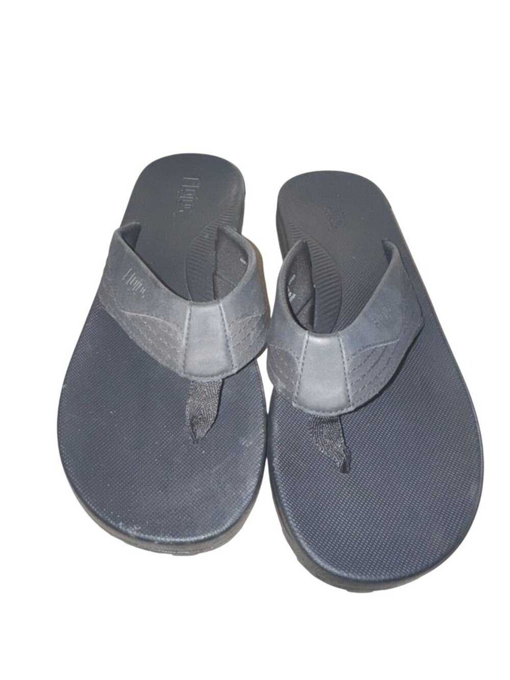 Flogos Mens Black Flip Flop Sandals Size 11 With Textured Sole Durable Casual De